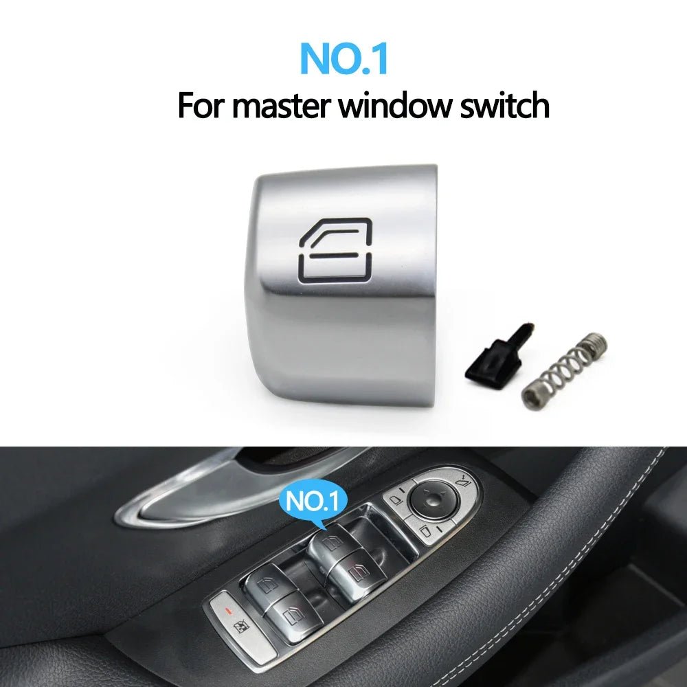 W205 Master Window Switch Repair Button Cover Passenger Door Control Switch Key Cap for Mercedes-Benz W253 W213 W293 W222
