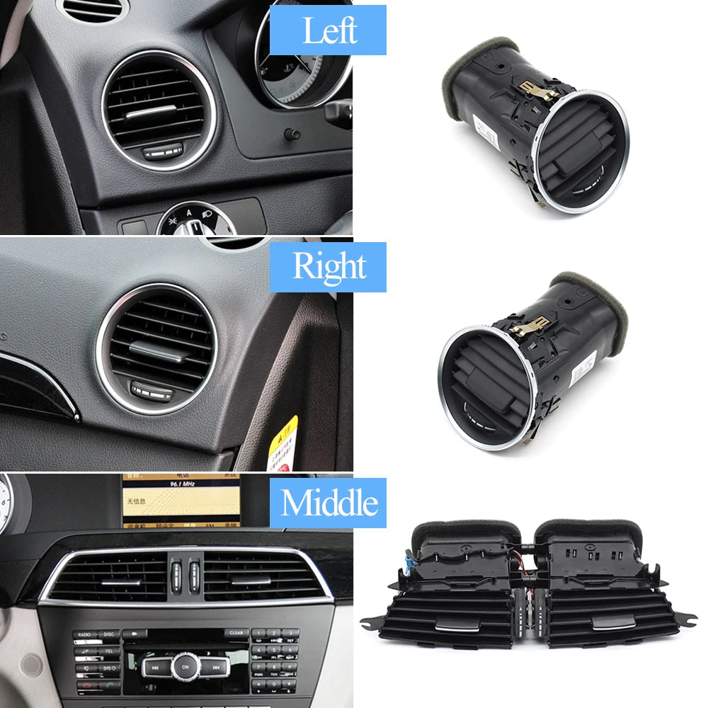 Dashboard Front AC Vent Grille Outlet Assembly for Mercedes-Benz C Class W204 LCI 2011-2013 2048308454 - image 4