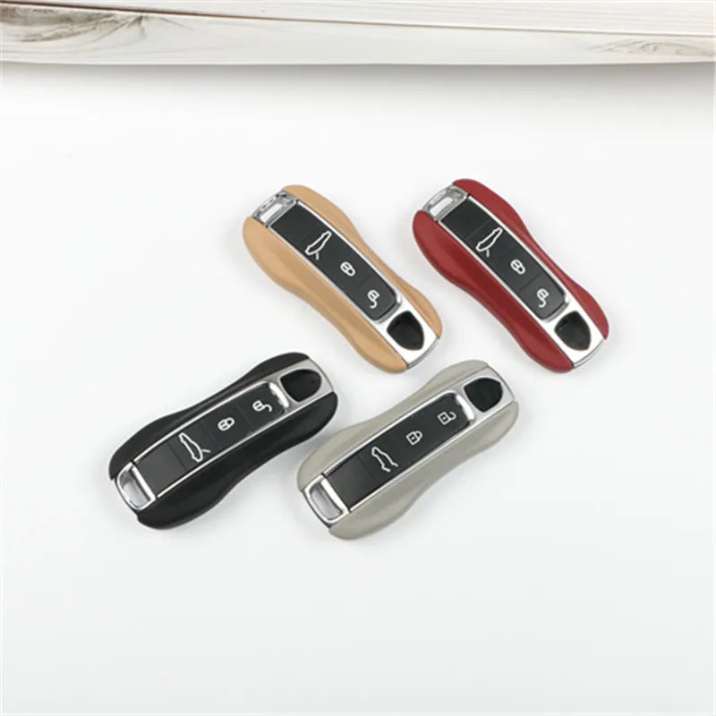 Leather Key Cover Set for Porsche Cayenne Panamera 911 Taycan - Sub gray - 911 2019-2023 Year