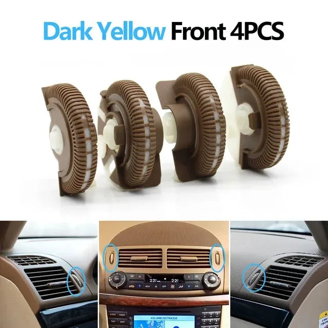 4pcs Set Front Air Conditioning Control Roller AC Vent Rolling Wheel for Mercedes-Benz E CLS Class W211 W219 E200 E300 - Dark