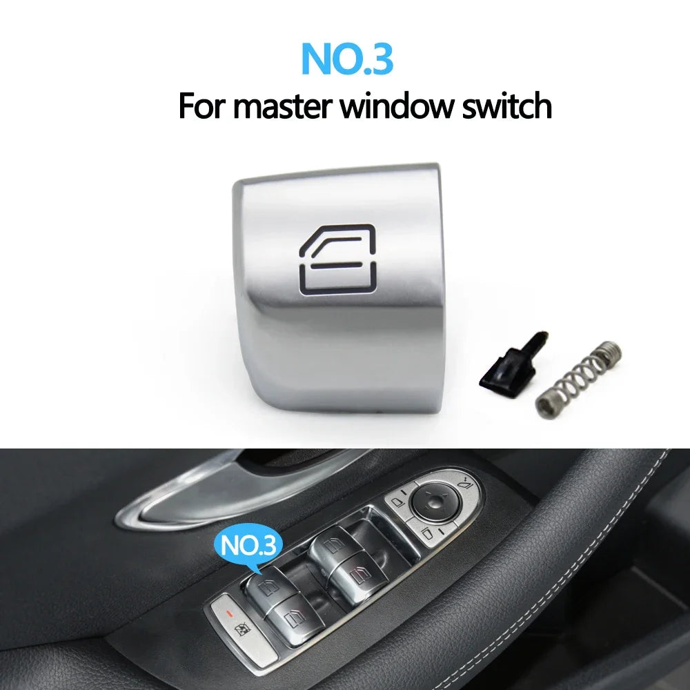 W205 Master Window Switch Repair Button Cover Passenger Door Control Switch Key Cap for Mercedes-Benz W253 W213 W293 W222