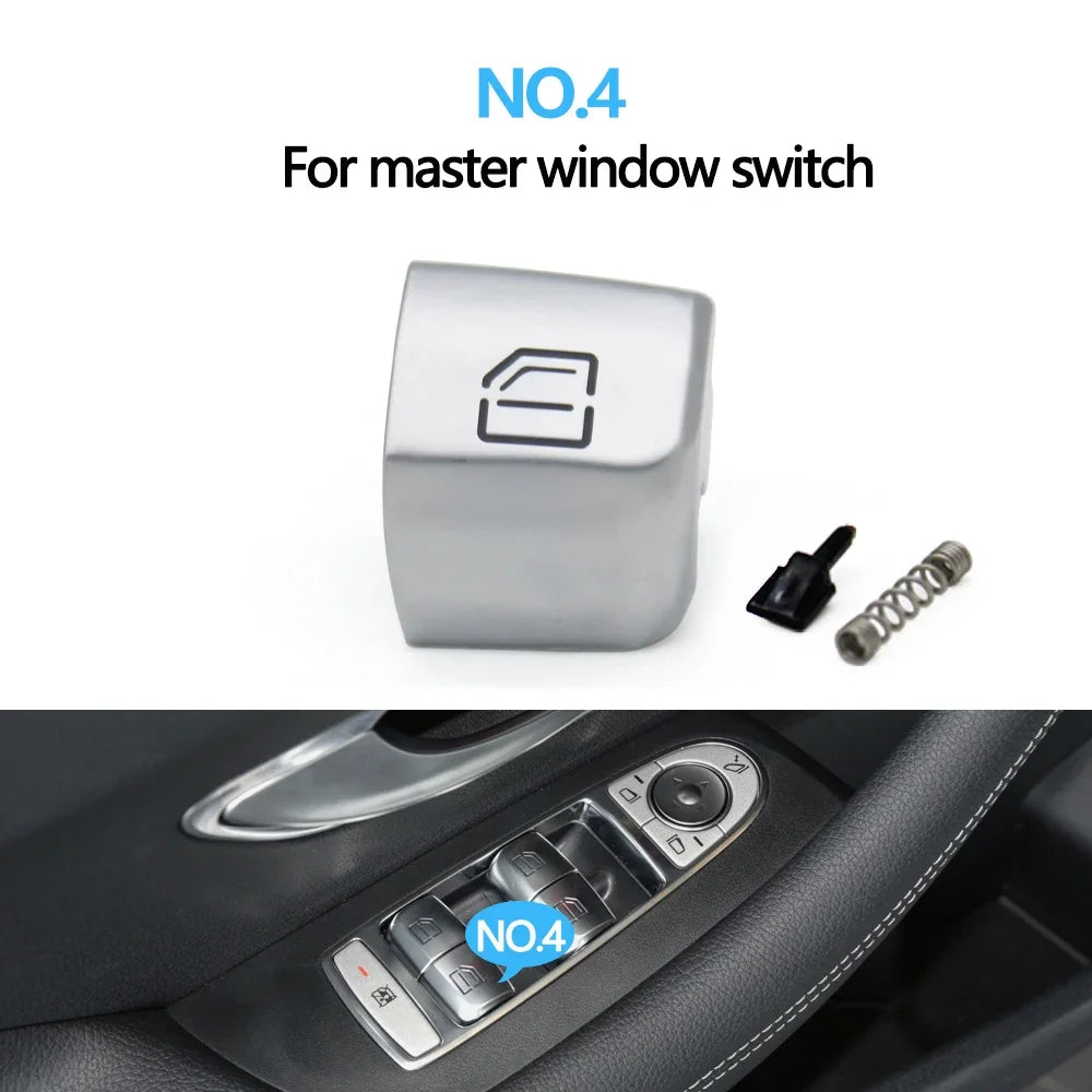 W205 Master Window Switch Repair Button Cover Passenger Door Control Switch Key Cap for Mercedes-Benz W253 W213 W293 W222