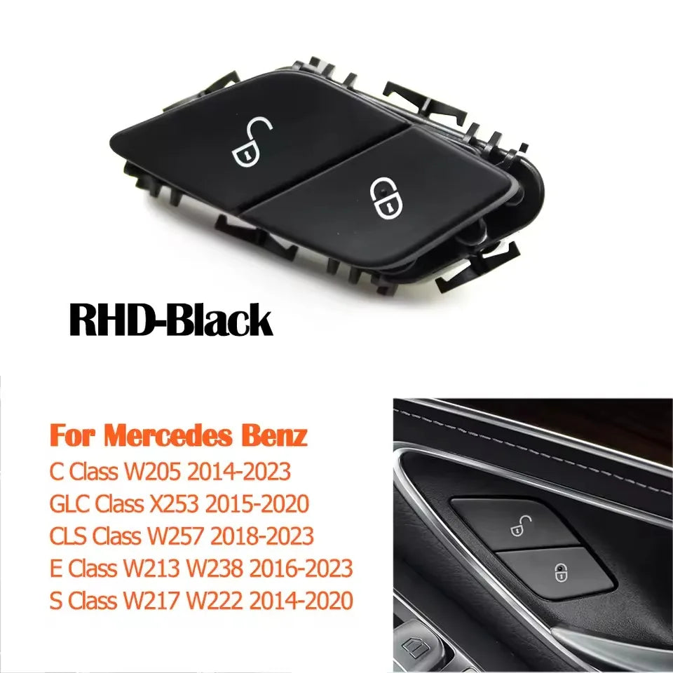 Interior Door Lock Unlock Switch Button for Mercedes-Benz C E S GLC CLS Class W205 W253 W257 W213 W238 W222 - RHD-Black