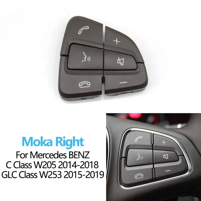 W205 W253 Multi-function Steering Wheel Switch Control Buttons Cover for Mercedes-Benz C Class GLC Class - Moka Right - image