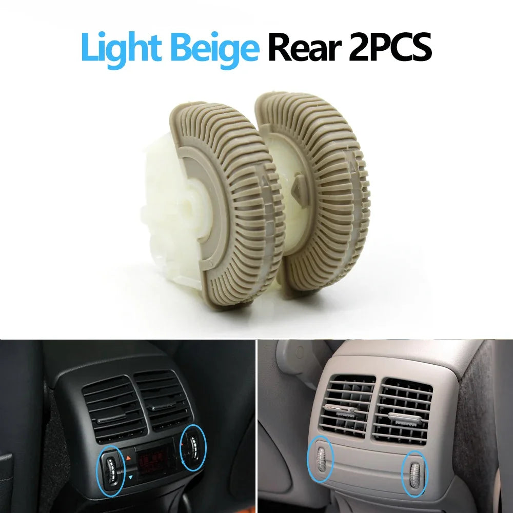 2pcs Set Rear AC Vent Rolling Wheel Control Roller for Mercedes-Benz E Class W211 2003-2008 E200 E230 E260 E280 - Light Beige