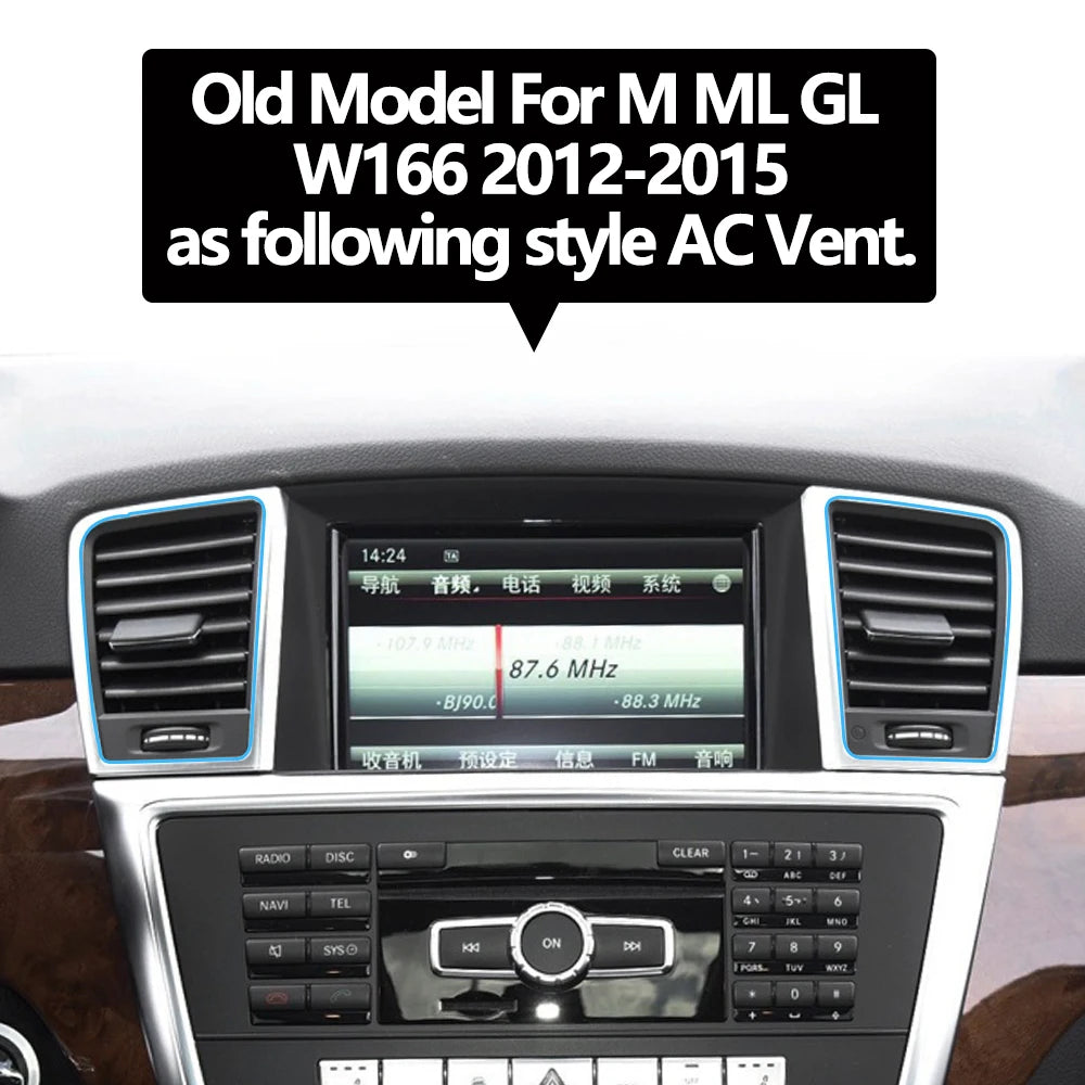 Front Middle AC Air Conditioning Vent Outlet Grille Slide Clip Repair Kit for Mercedes-Benz W166 ML GL 2013-2015 1668300054