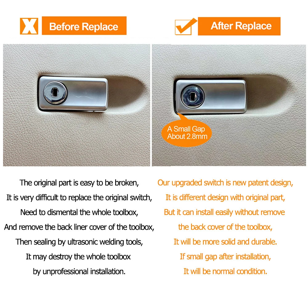 Upgraded Dashboard Toolbox Unlock Switch Glove Box Latch Handle for Mercedes-Benz GL ML GLE GLS W166 W292 1666800491 - image