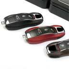 Leather Key Cover for Porsche Macan Cayenne 911 718 Panamera - Black - Cayenne2011-2017 - image 4
