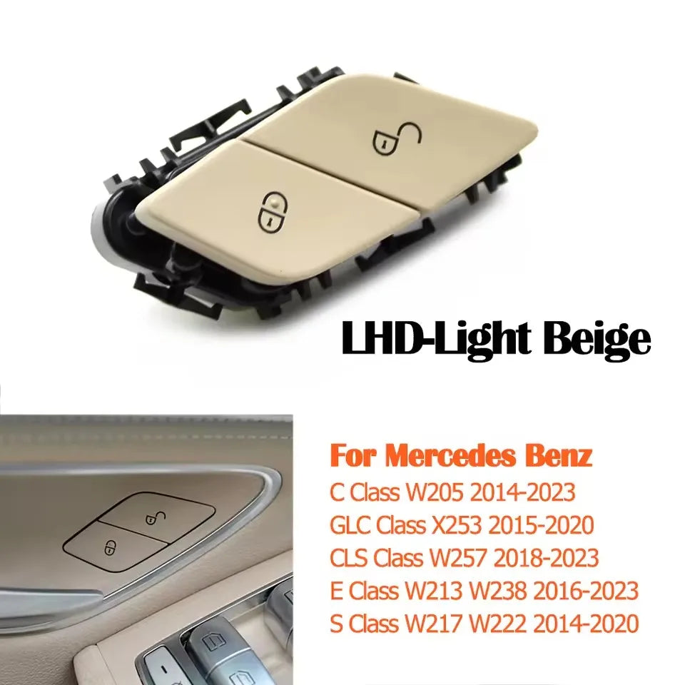 Interior Door Lock Unlock Switch Button for Mercedes-Benz C E S GLC CLS Class W205 W253 W257 W213 W238 W222 - LHD-Light beige