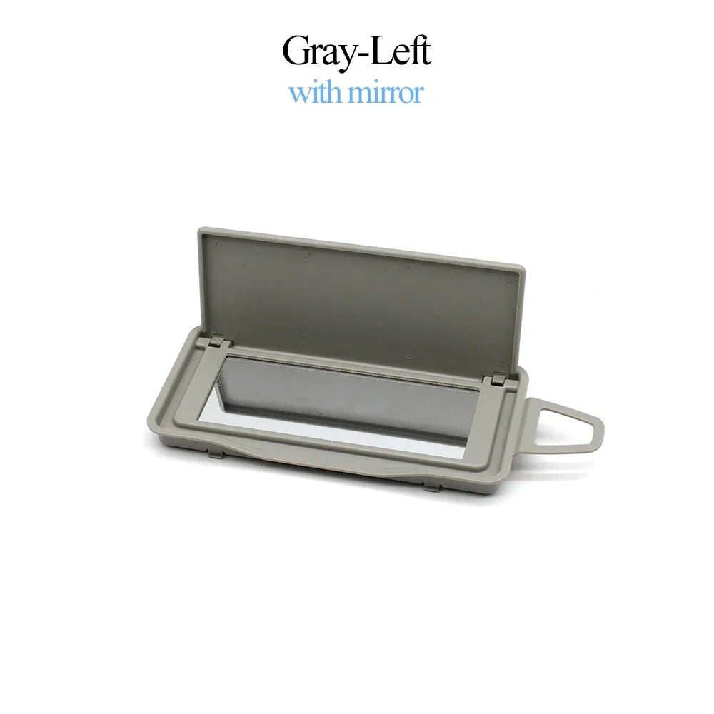 Front Sun Shade Visor Mirror Makeup Cosmetic Mirror Cover for Mercedes-Benz E CLS Class W212 W218 E200 E300 - Gray Left