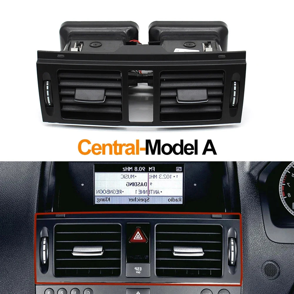 Front Center AC Vent Grille Assembly for Mercedes-Benz C Class W204 C180 C220 C230 C260 2007-2011 RHD - Model A