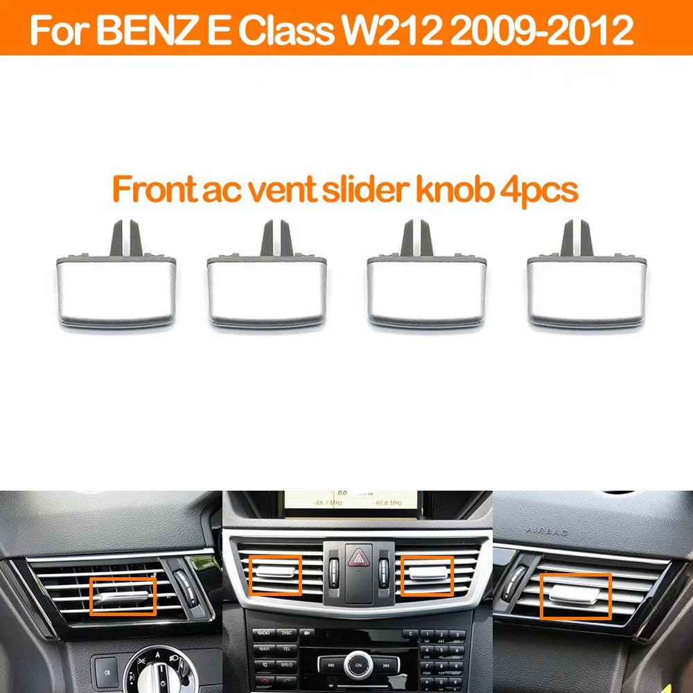 Front Dash AC Vent Outlet Grille Slider Knob Repair Kit for Mercedes-Benz E Class W212 2009-2013 E250 E300 E350 - Front