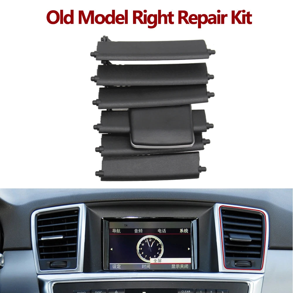 Front Middle AC Air Conditioning Vent Outlet Grille Slide Clip Repair Kit for Mercedes-Benz W166 ML GL 2013-2015 1668300054