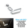 Black Silver Seat Headrest Adjustment Button Switch Cover for Mercedes-Benz W204 C204 X204 GLK204 W212 W207 W166 - Silver