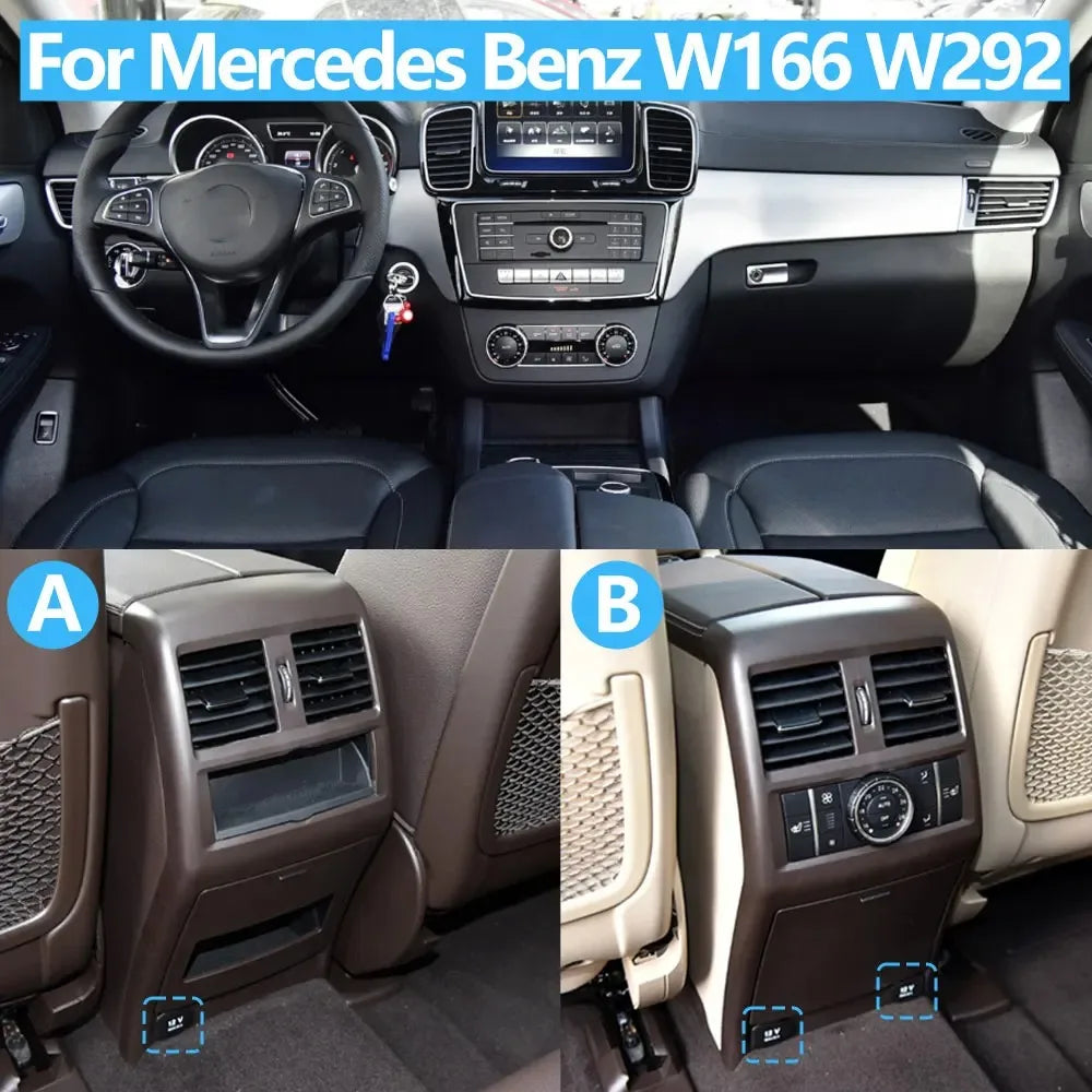 Rear Center Console Air Conditioning Air Vent Outlet Surface Frame Cover Trim for Mercedes-Benz ML GL GLE GLS W166 W292