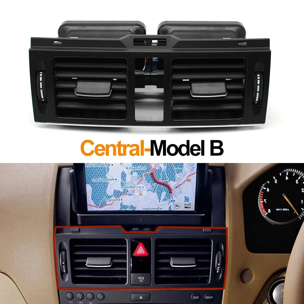 Front Center AC Vent Grille Assembly for Mercedes-Benz C Class W204 C180 C220 C230 C260 2007-2011 RHD - Model B Central-High