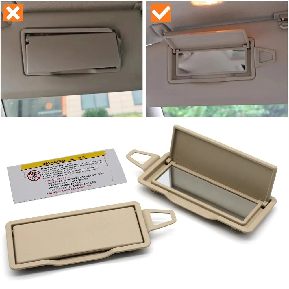 Sun Shade Visor Makeup Cosmetic Mirror Cover Pack for Mercedes-Benz C GLK Class W204 X204 2048104510 2048104610 - image 11
