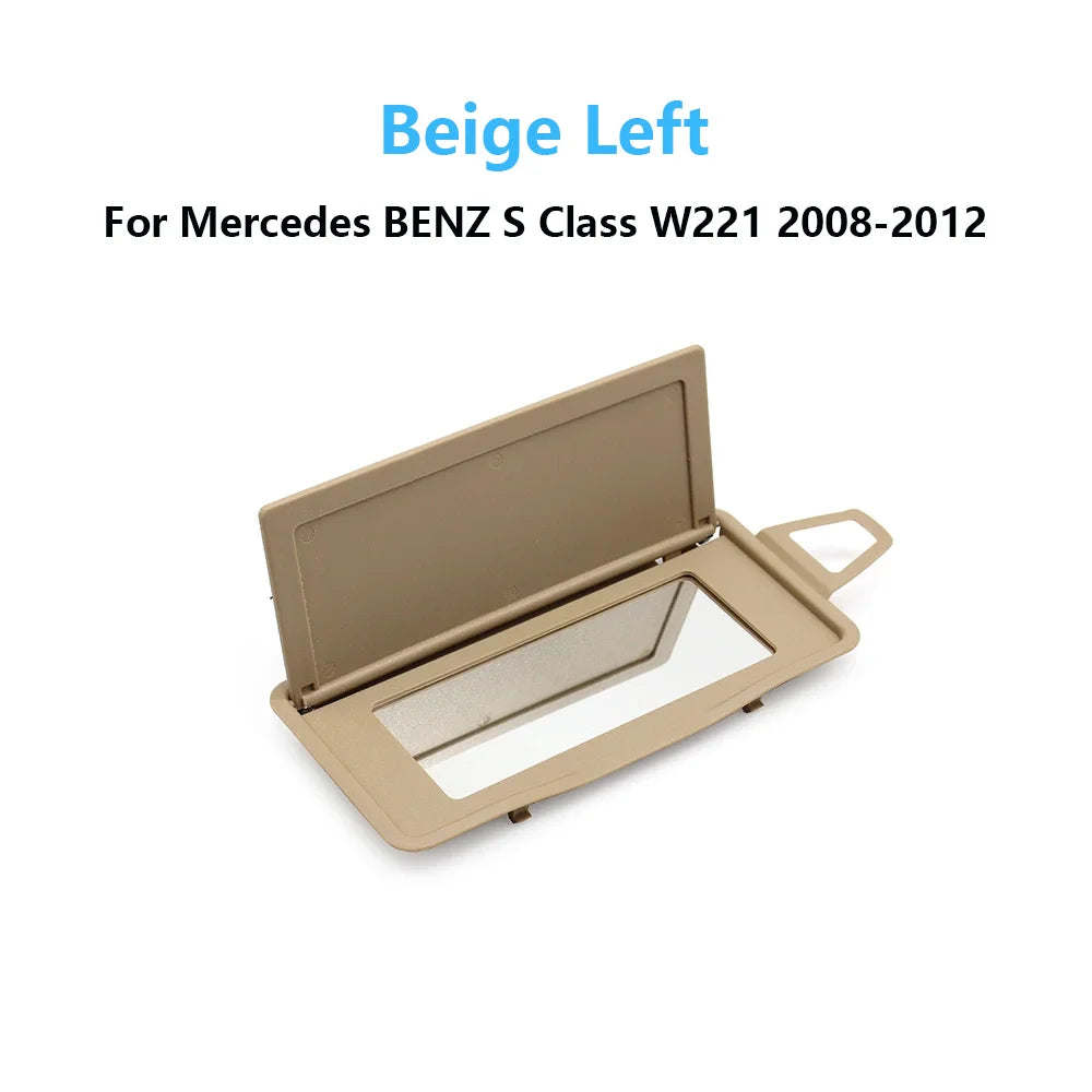 W221 Sun Shade Visor Makeup Cosmetic Mirror Cover for Mercedes-Benz S Class W221 2008-2012 S300 S350 S500 2218104117 - Beige