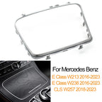 Interior Console Cup Holder Chrome Trim Frame for Mercedes-Benz E Class W213 W238 CLS W257 - Chrome Plating - 22*19*15cm