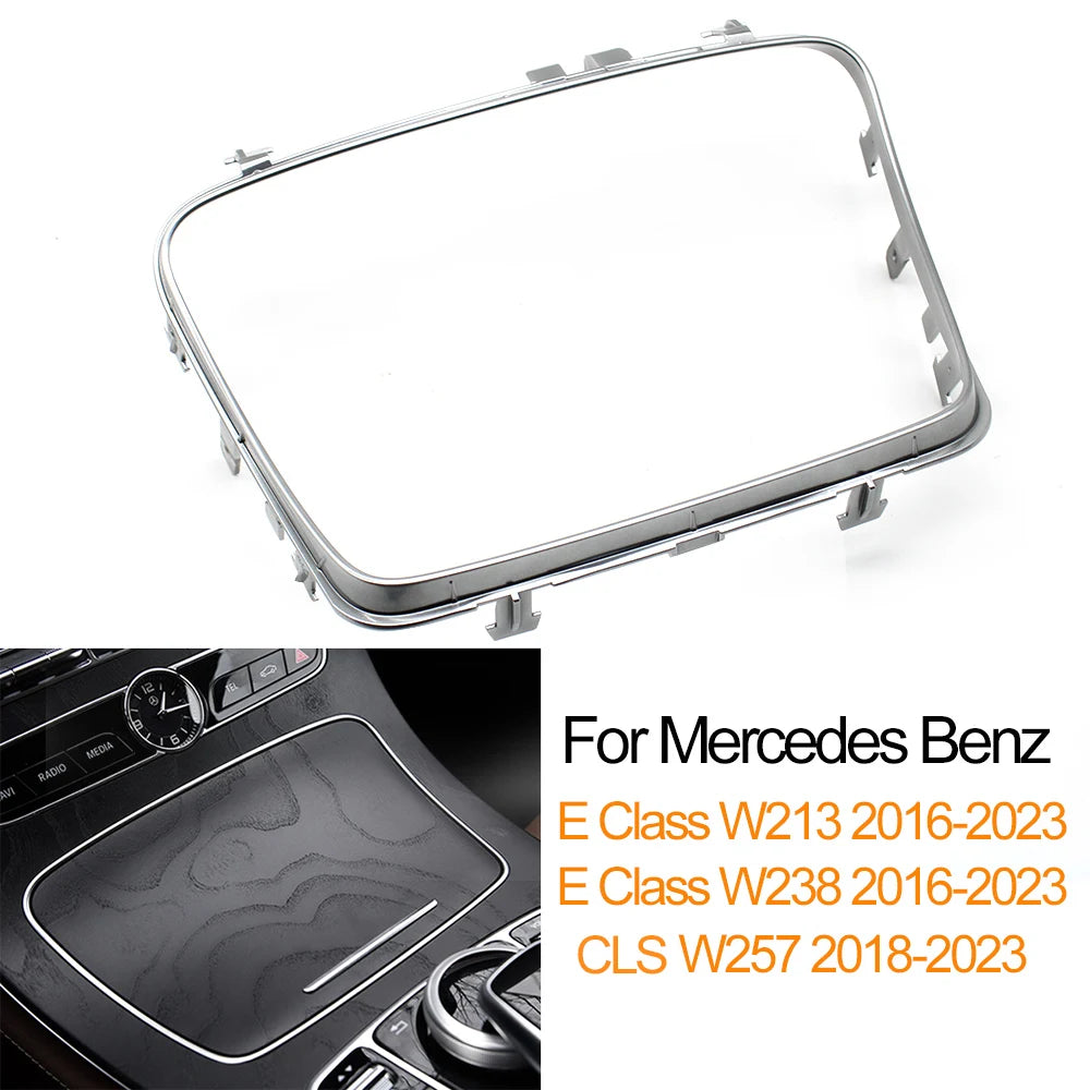 Interior Console Cup Holder Chrome Trim Frame for Mercedes-Benz E Class W213 W238 CLS W257 - Chrome Plating - 22*19*15cm