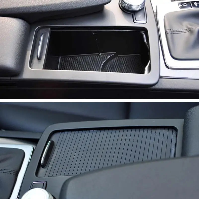 Central Armrest Drink Cup Holder Shutter Outer Frame Panel Set for Mercedes-Benz C E Class W204 W207 W212 2046800107 - image
