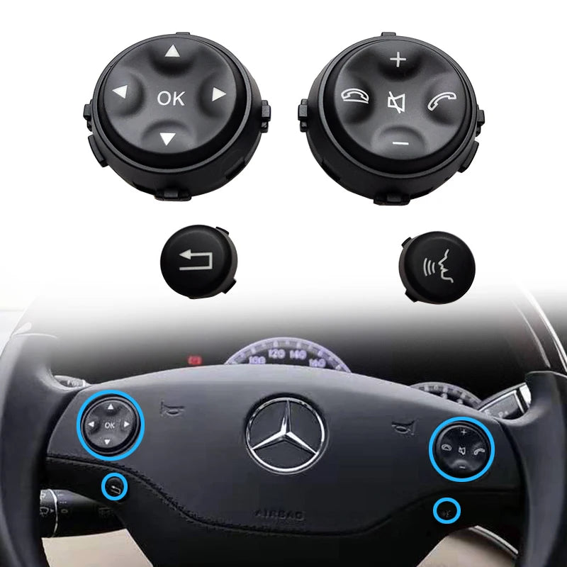 Multi-function Steering Wheel Push Button Phone Control Keys for Mercedes-Benz S Class W221 2006-2009 2218210551 2218210651