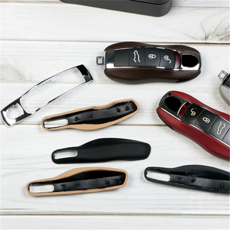 Leather Key Cover for Porsche Macan Cayenne 911 718 Panamera - Black - Cayman2013-2016 - image 5