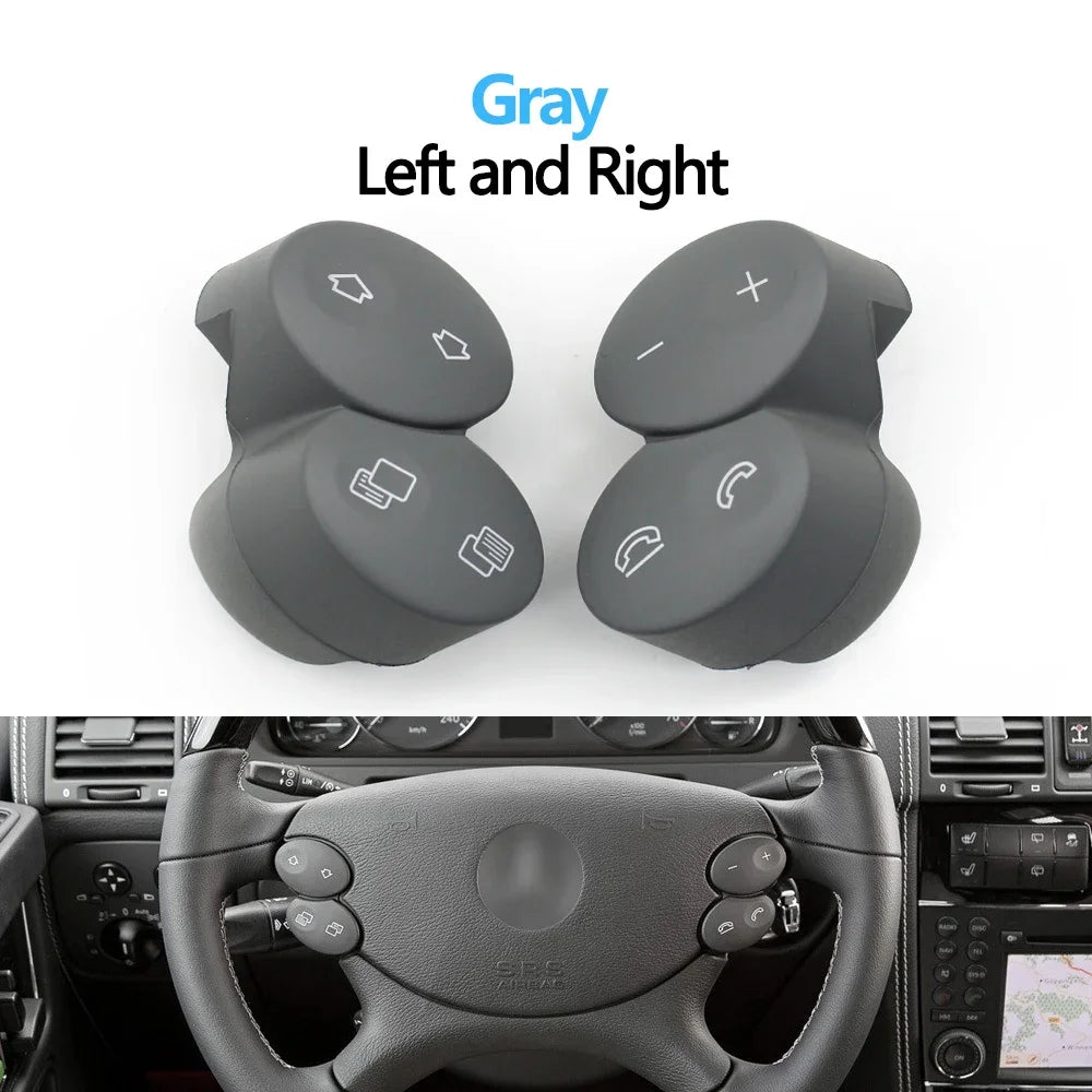 One Pair Multi-function Steering Wheel Switch Buttons Keys Repair Kit for Mercedes-Benz E G CLK CLS Class W211 W463 W209 W219