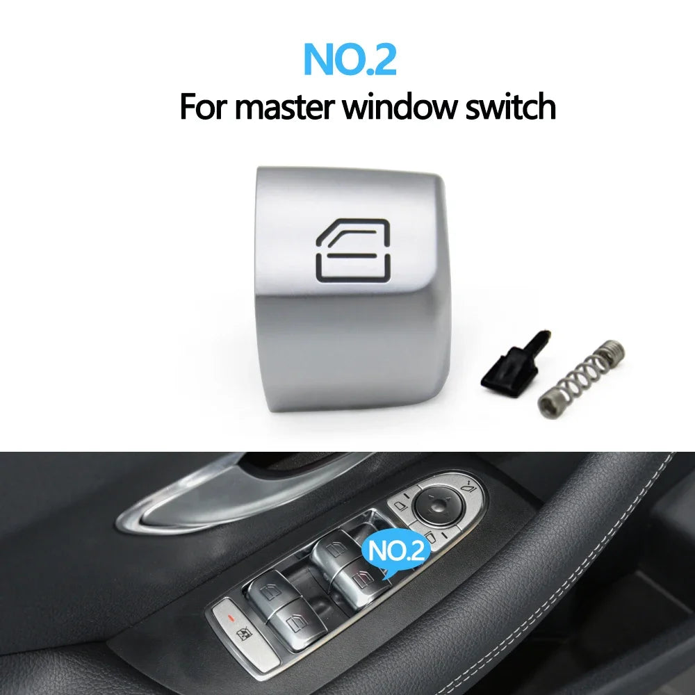 W205 Master Window Switch Repair Button Cover Passenger Door Control Switch Key Cap for Mercedes-Benz W253 W213 W293 W222