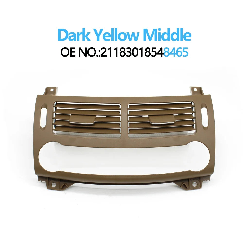 Front Middle Dashboard Air Conditioning Grid Cover AC Vent Grille Cover Panel for Mercedes-Benz E Class W211 2003-2008 - Dark