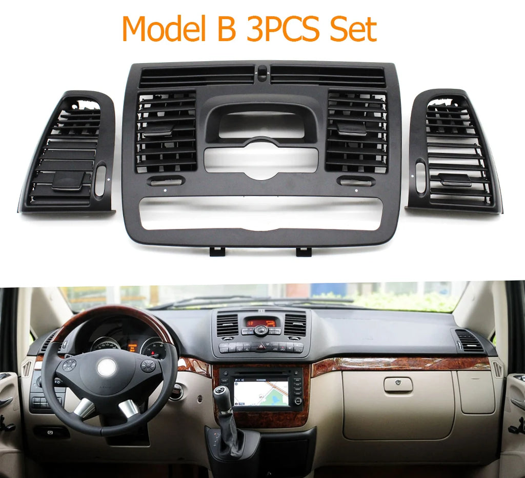Interior Dashboard Central AC Vent Grille Cover for Mercedes-Benz Vito Viano W636 W639 2010-2015 - image 9