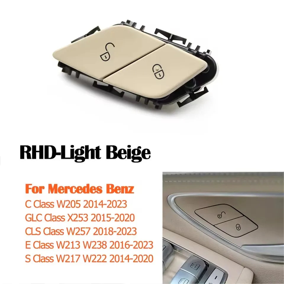 Interior Door Lock Unlock Switch Button for Mercedes-Benz C E S GLC CLS Class W205 W253 W257 W213 W238 W222 - RHD-Light beige