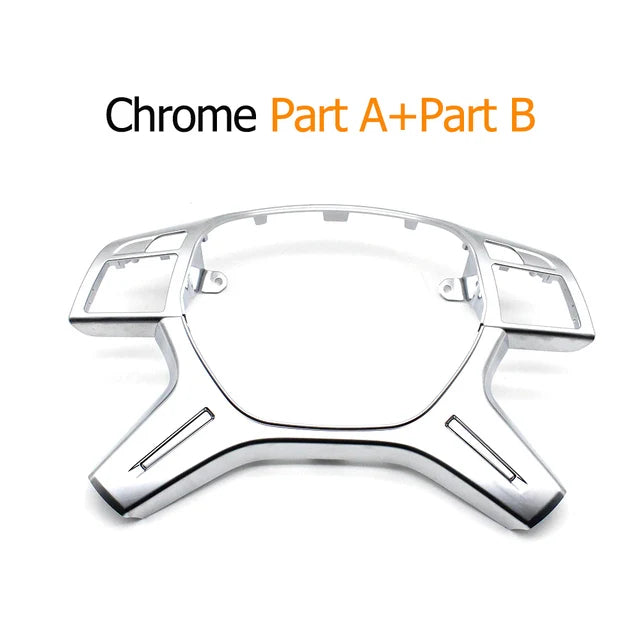 Steering Wheel Cover Panel Trim for Mercedes-Benz C E M ML GL GLS G Class W204 W212 W166 W463 0994640513 - Part AB-Chrome